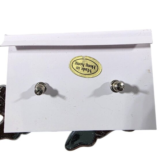 Frosted Glass Face Earrings With Post Backs artsy statement avant-garde - Picture 2 of 3